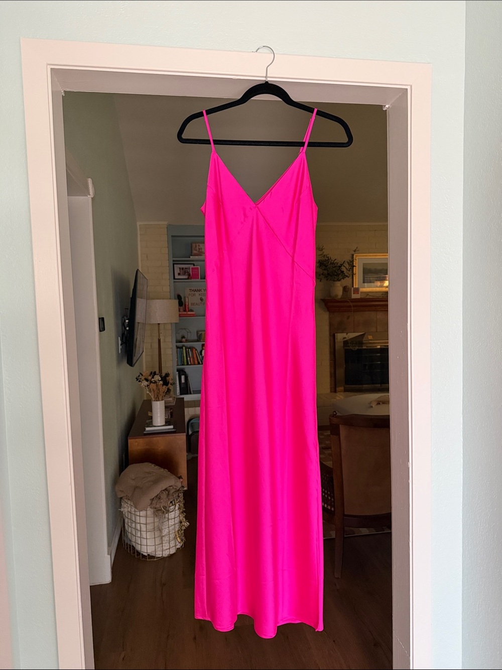 a new day Hot Pink Slip Maxi Dress